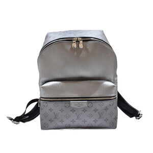 Louis Vuitton Discovery Backpack Bag Monogram Canvas Taiga Leather Rama Silver